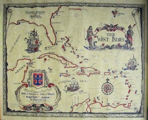 Old World West Indies Map